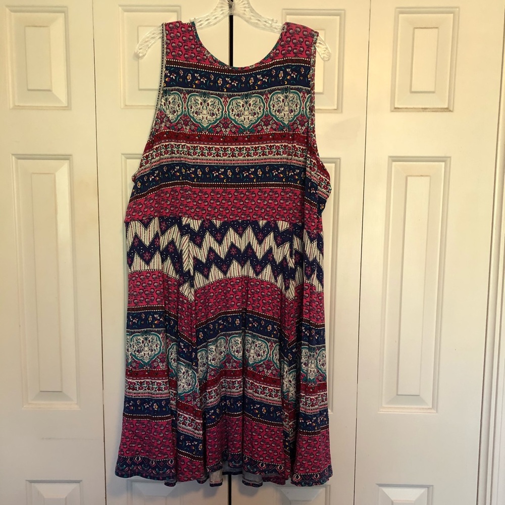 Mixed Print Jersey Dress